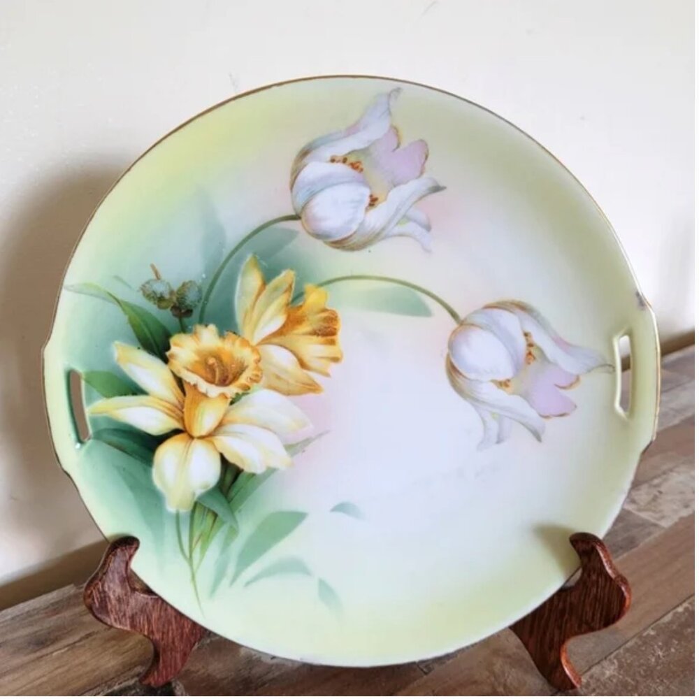 Vintage RS Germany 1914-1945 Porcelain Handle Dish Plate